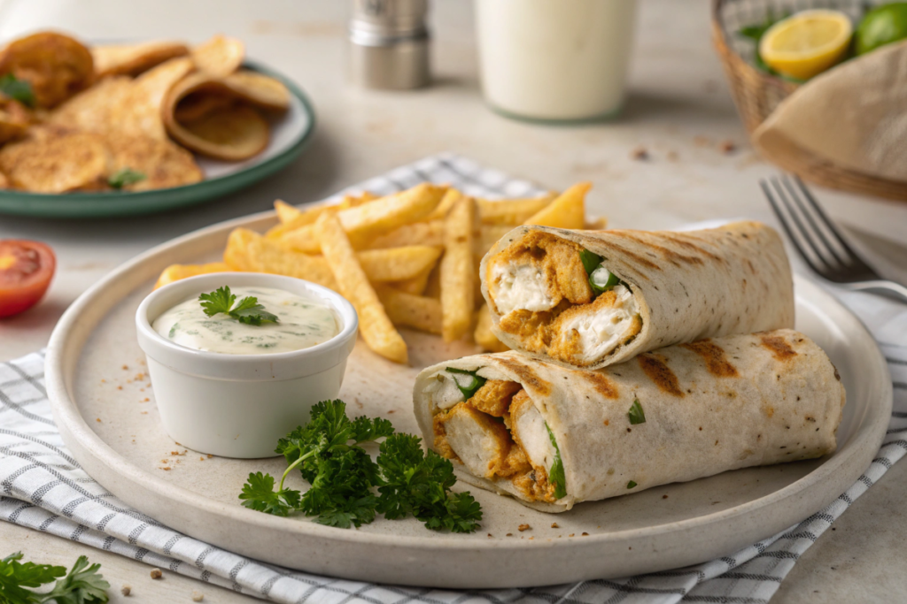 Cheesy Garlic Chicken Wraps